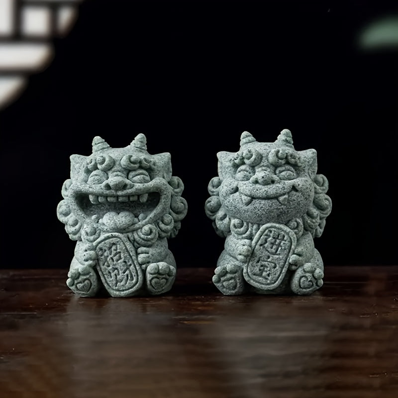 Sandstone Pixiu Figurine – Feng Shui Wealth Guardian for Desk Decor