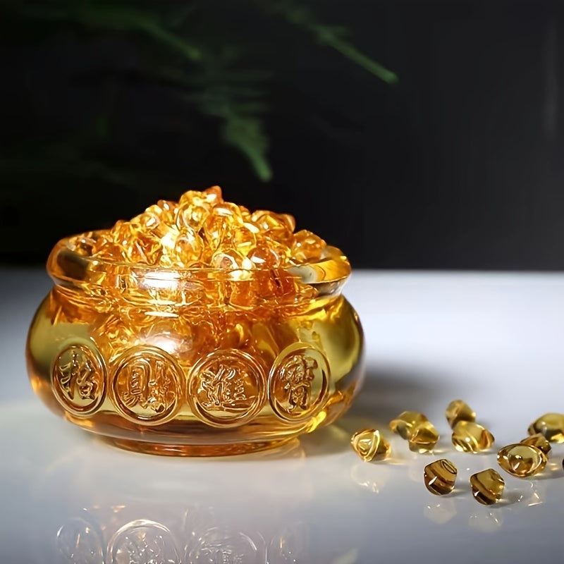 Glass Treasure Pot – Feng Shui Decor for Prosperity