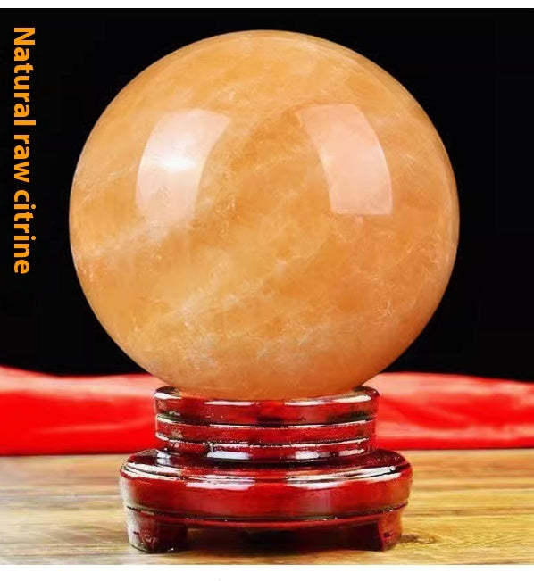 Natural Citrine Ball Ornaments Lucky Feng Shui