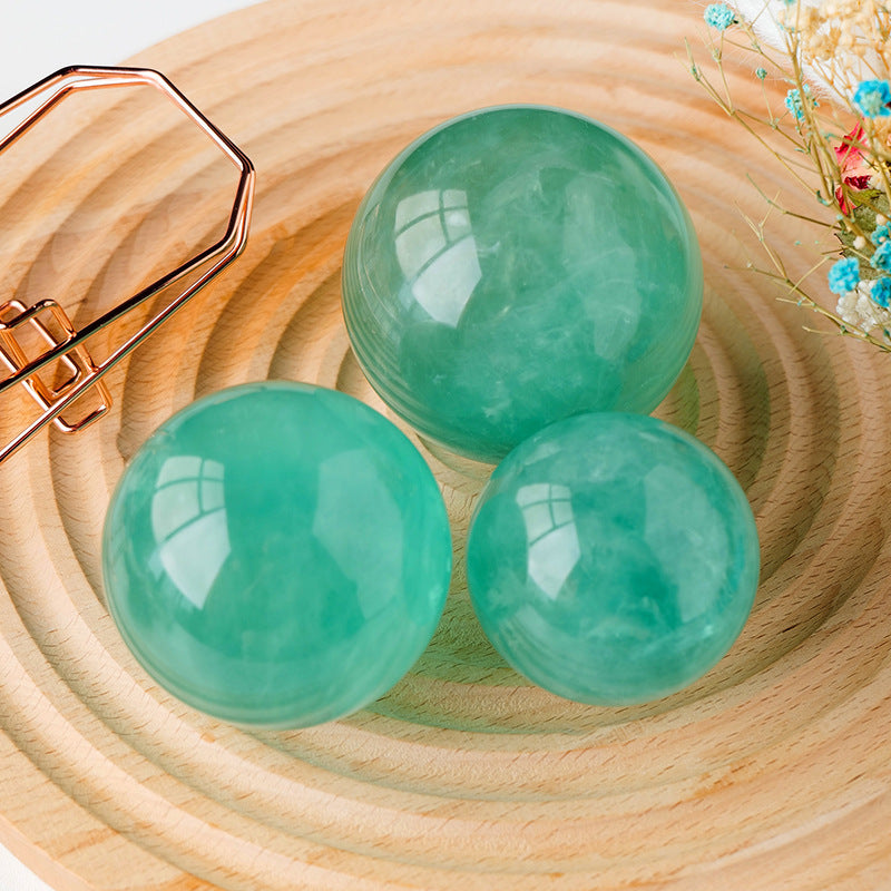 Natural Lake Water Blue Fluorite Ball Original Stone