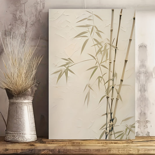 Japanese Bamboo Wall Art – Minimalist Wabi-Sabi Canvas Print