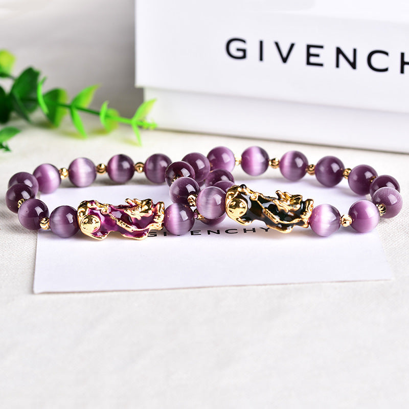 Black Obsidian Pixiu Bracelet – Attract Wealth & Shield Negativity