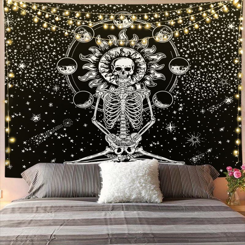 Mandala Tapestry For Home Decor White Black Sun And Moon