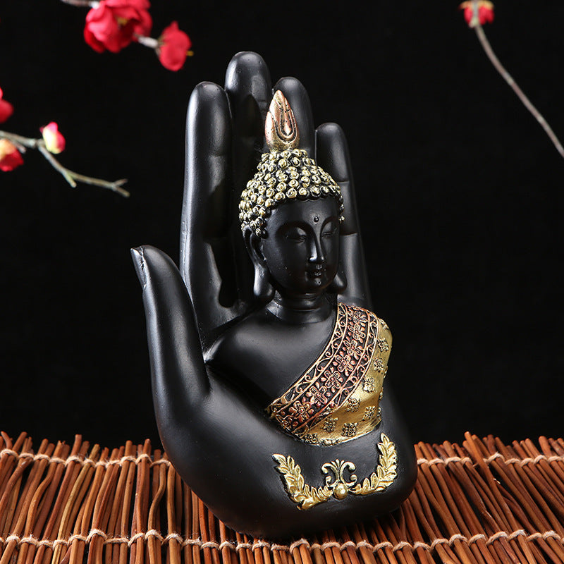 Green Resin Thai Buddha Statue Handmade Sculpture Hindu