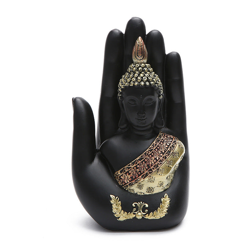 Green Resin Thai Buddha Statue Handmade Sculpture Hindu