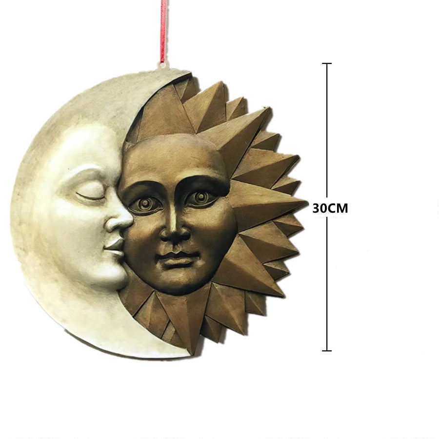 Creative And Simple Sun And Moon Outdoor Wall Hanging