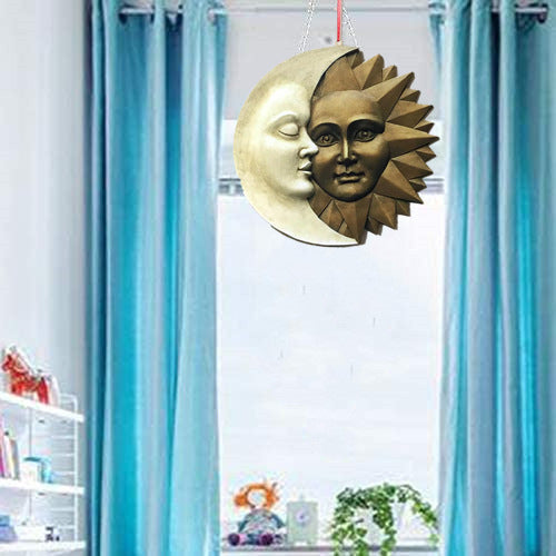 Creative And Simple Sun And Moon Outdoor Wall Hanging