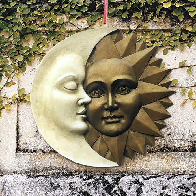 Creative And Simple Sun And Moon Outdoor Wall Hanging