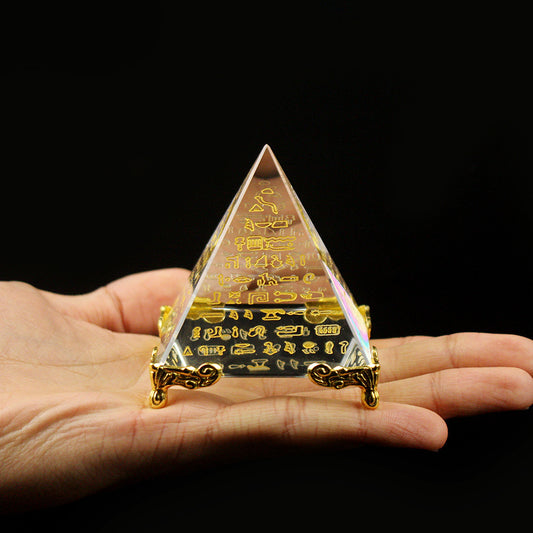 New Hieroglyphs Pyramid Crystal Feng Shui Stone Yoga Energy