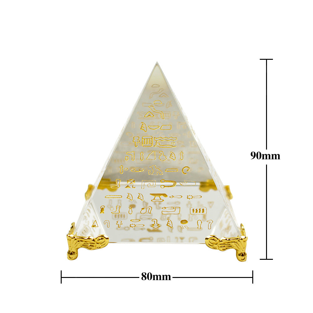 New Hieroglyphs Pyramid Crystal Feng Shui Stone Yoga Energy