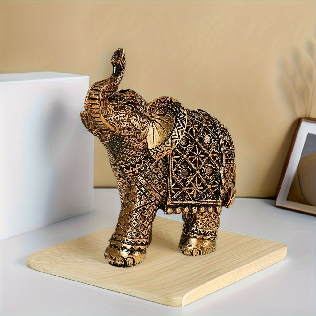 Lucky Elephant Figurine – Resin Wealth Symbol for Home or Office