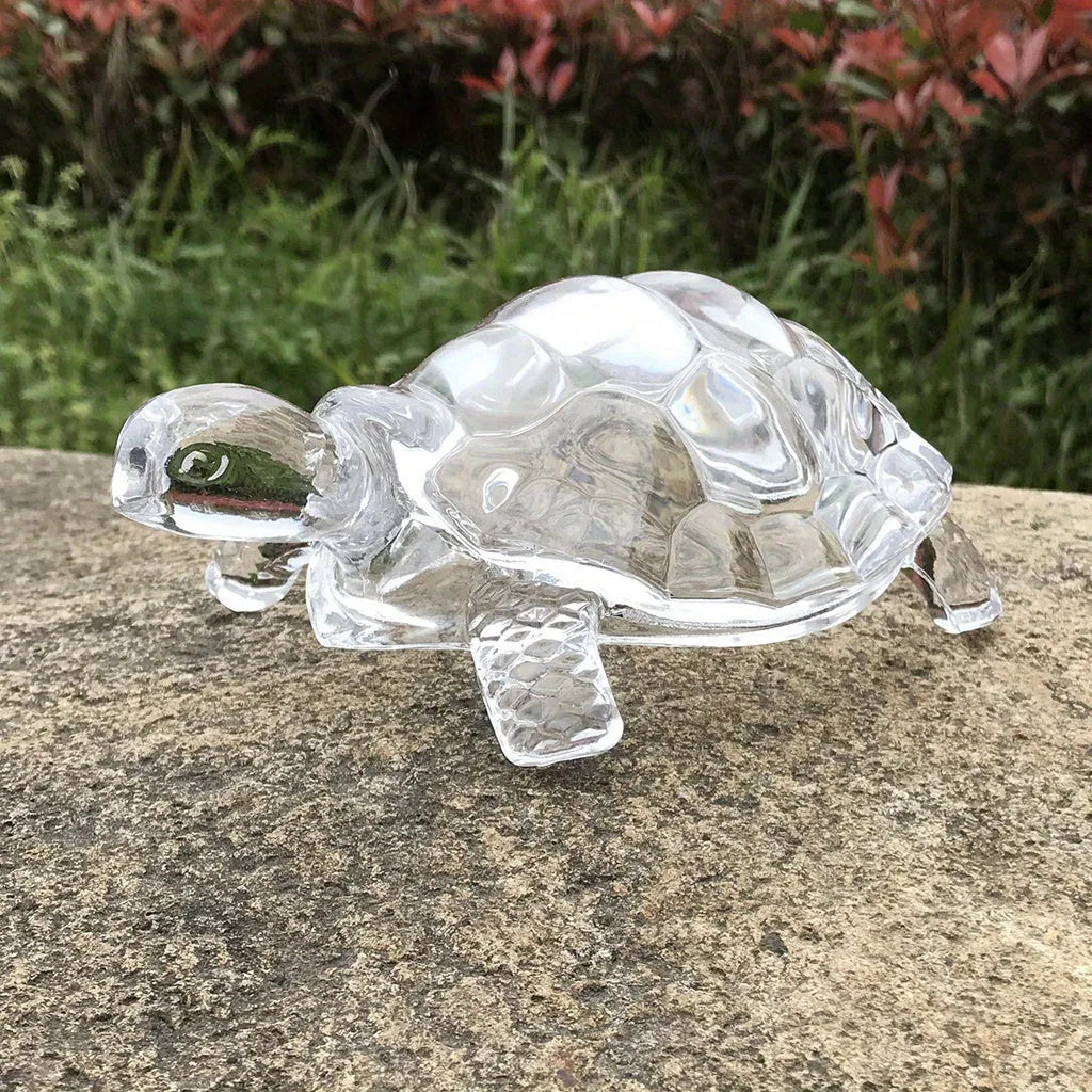 1pc Crystal Turtle Figurine Miniature Tortoise Statue, Chine