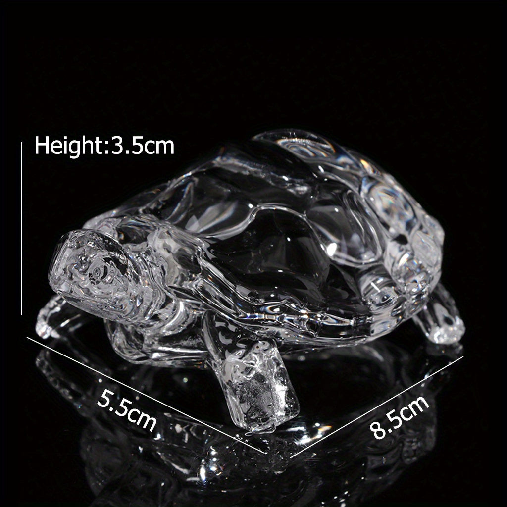 1pc Crystal Turtle Figurine Miniature Tortoise Statue, Chine