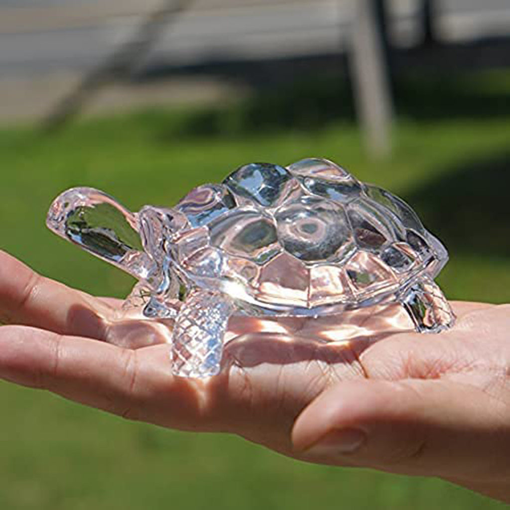 1pc Crystal Turtle Figurine Miniature Tortoise Statue, Chine