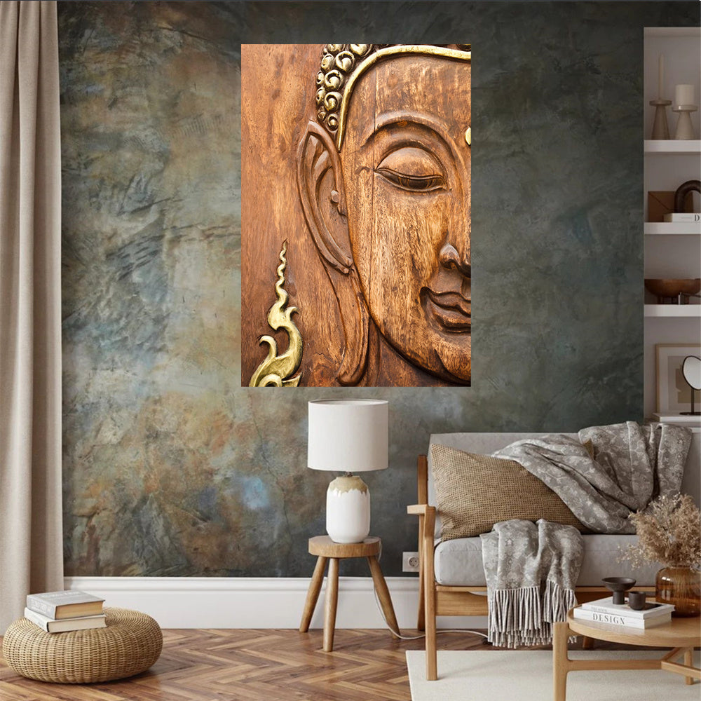 Buddha Woodcarving – Serene Wall Art for Mindful Decor