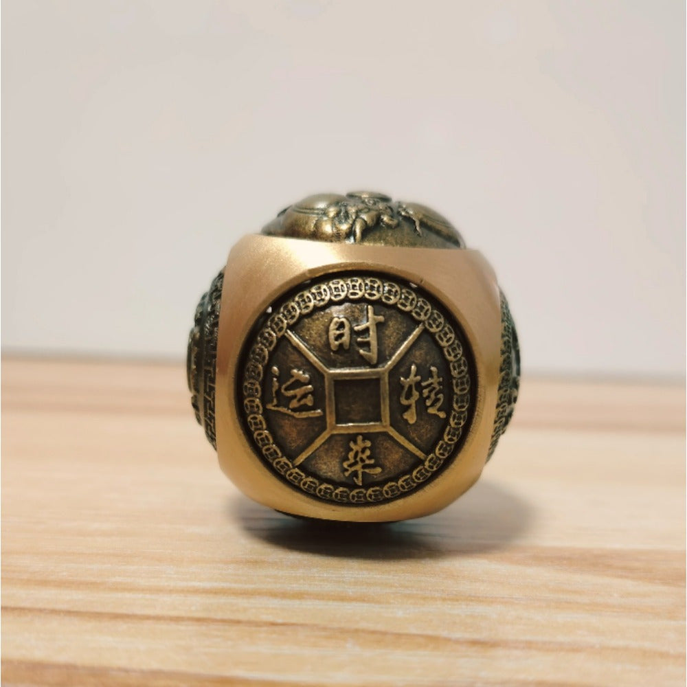 1pc Vintage Brass Six-sided Small Ornament, A Spherical Deco