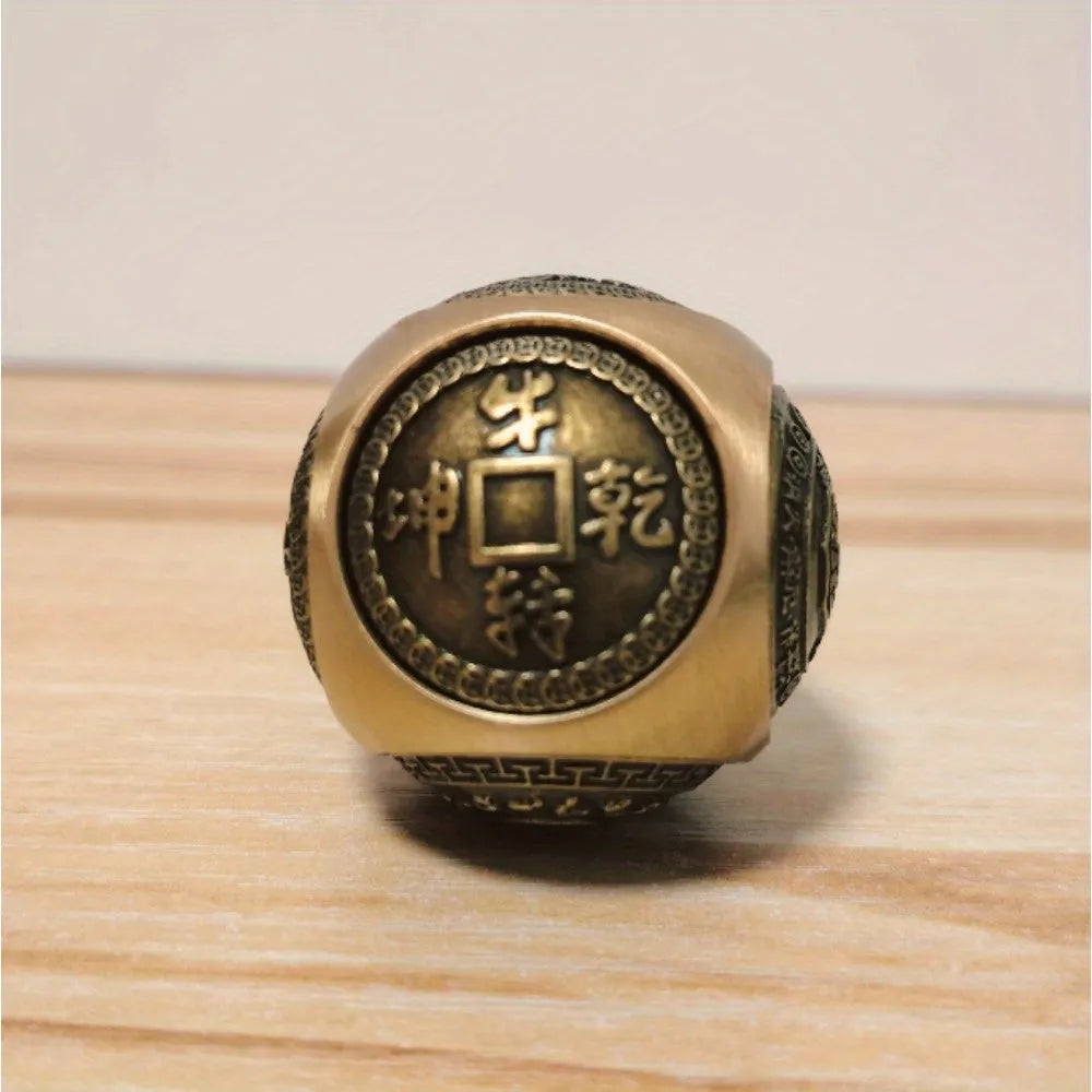 1pc Vintage Brass Six-sided Small Ornament, A Spherical Deco