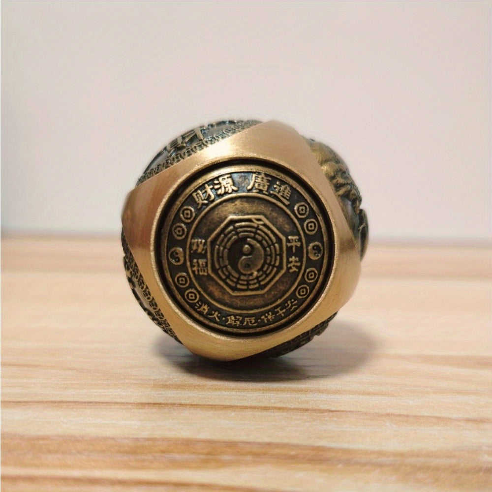 1pc Vintage Brass Six-sided Small Ornament, A Spherical Deco