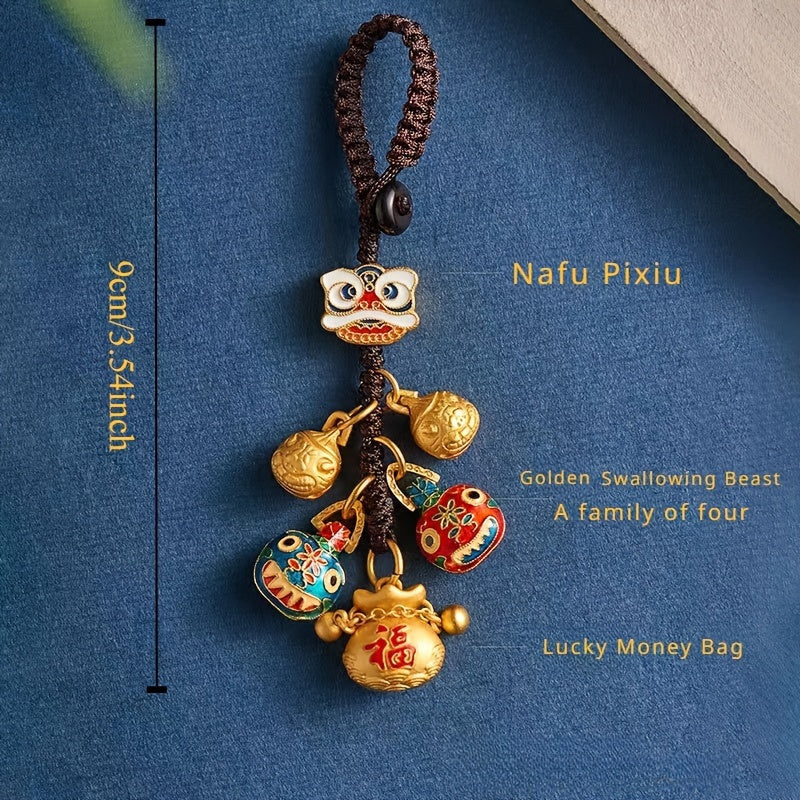 Golden Pixiu Keychain – Carry Luck & Wealth Daily