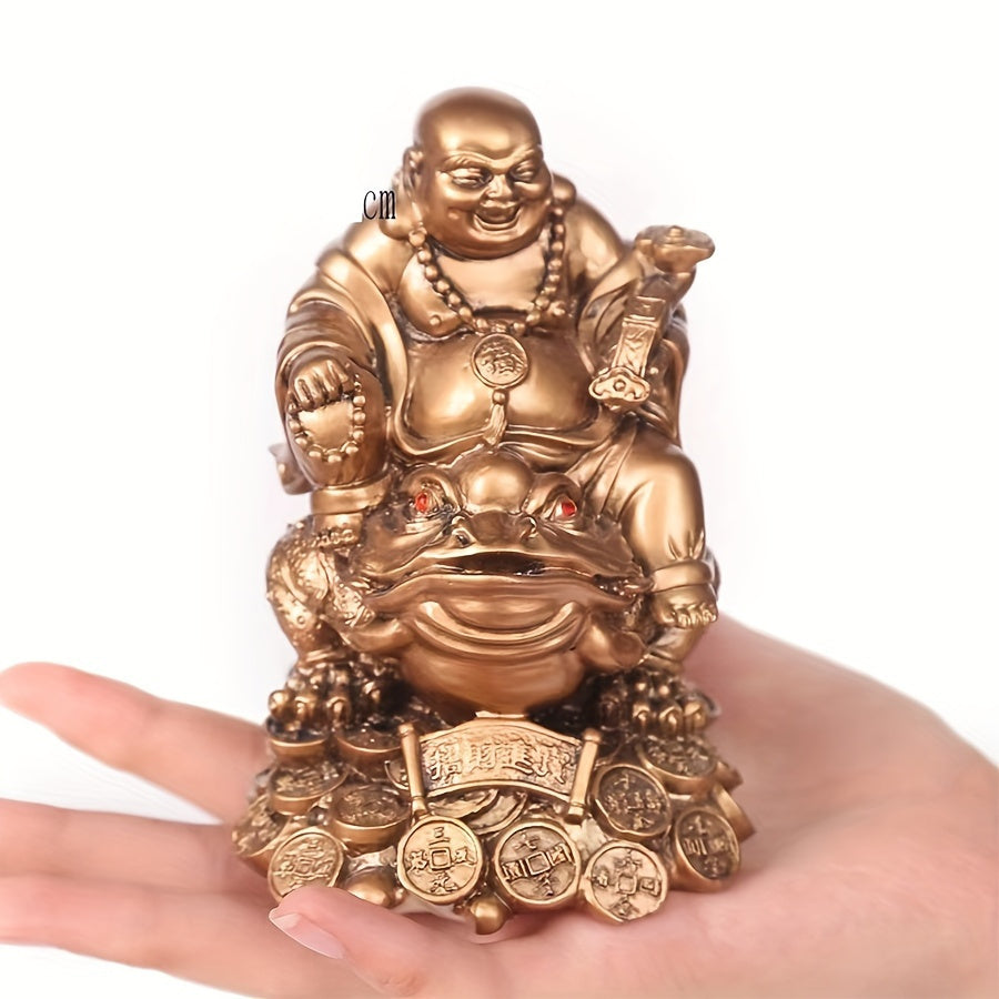 Golden Laughing Buddha Statue – Feng Shui Wealth & Joy Charm