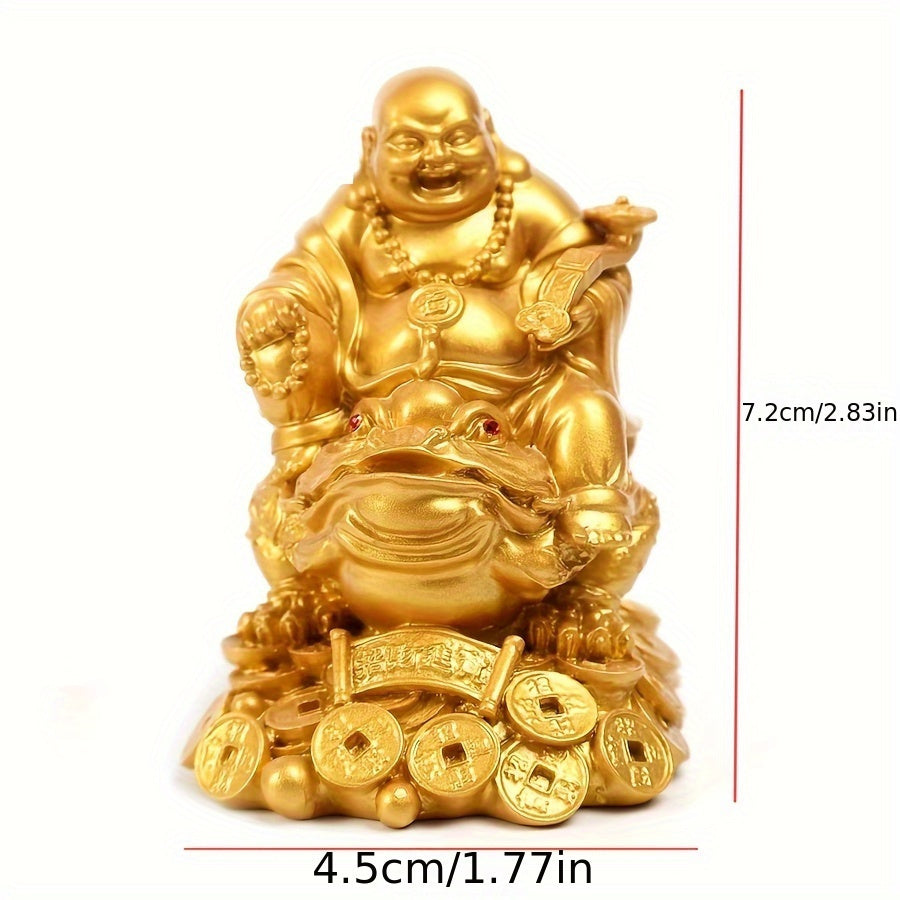 Golden Laughing Buddha Statue – Feng Shui Wealth & Joy Charm