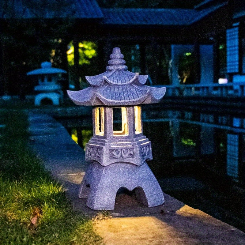 Solar Pagoda Statue – Tranquil Light for Garden Harmony