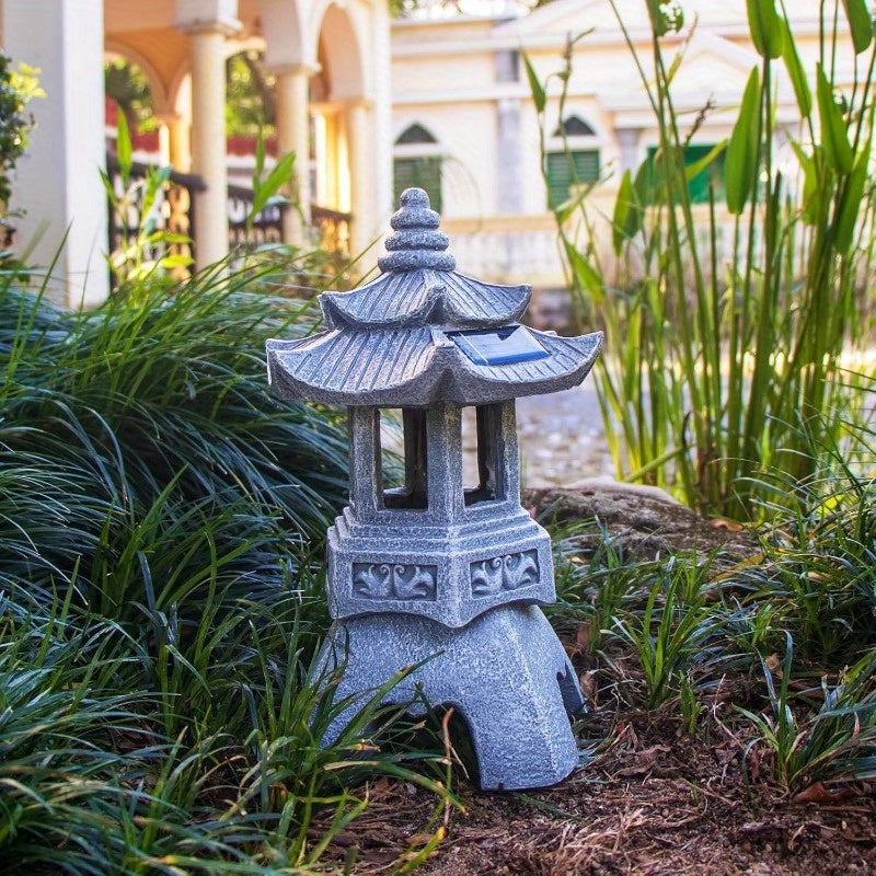 Solar Pagoda Statue – Tranquil Light for Garden Harmony