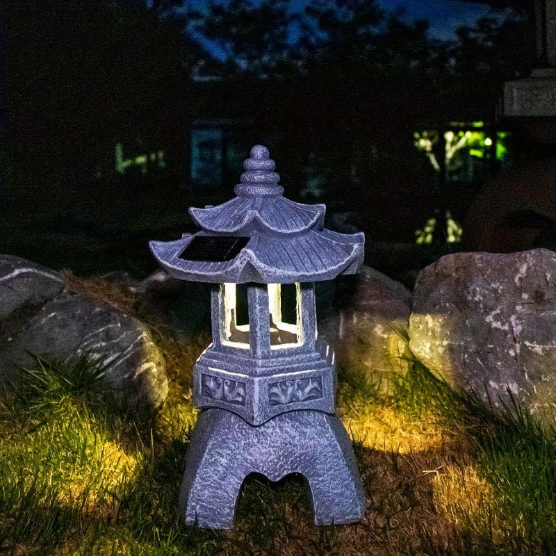Solar Pagoda Statue – Tranquil Light for Garden Harmony