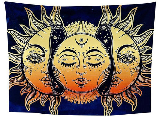 Printed Sun And Moon Tapestry Multifunctional Tapestry
