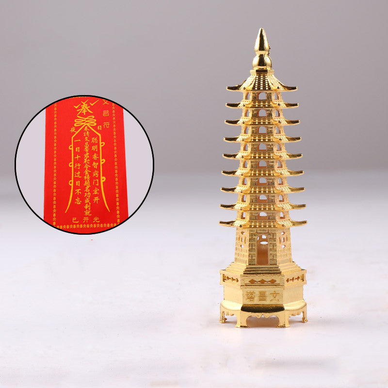 Classic Wenchang Tower – 9-Layer Feng Shui Decor for Study Focus