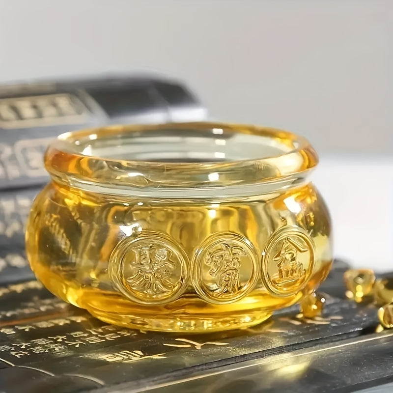 Glass Treasure Pot – Feng Shui Decor for Prosperity