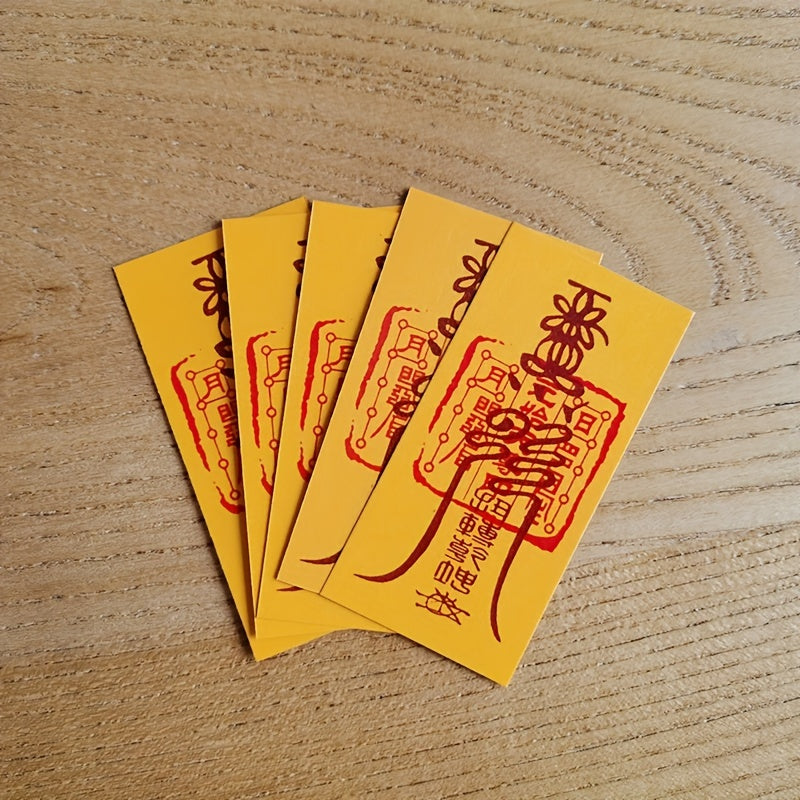 5-Pack Feng Shui Paper Amulets for Luck and Love, Chinese Tr
