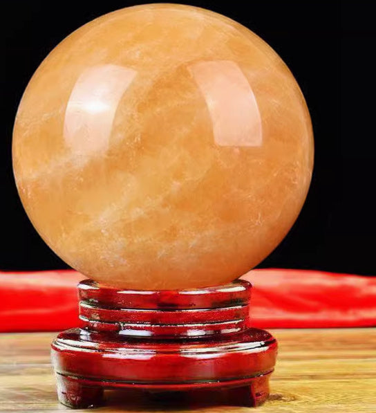 Natural Citrine Ball Ornaments Lucky Feng Shui
