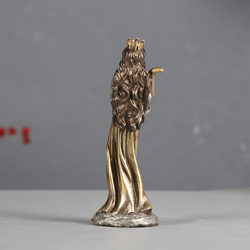 Lucky Resin Goddess of Wealth Statue - 1pc Figurine for Home