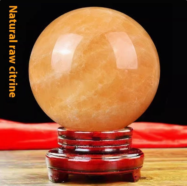 Natural Citrine Ball Ornaments Lucky Feng Shui