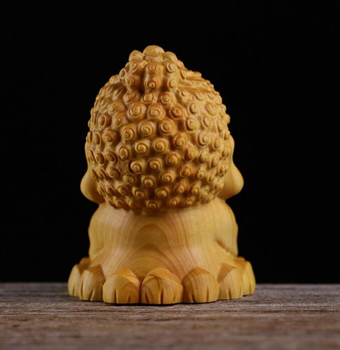 Boxwood Carving Q Version Cartoon Small Tathagata Home Feng