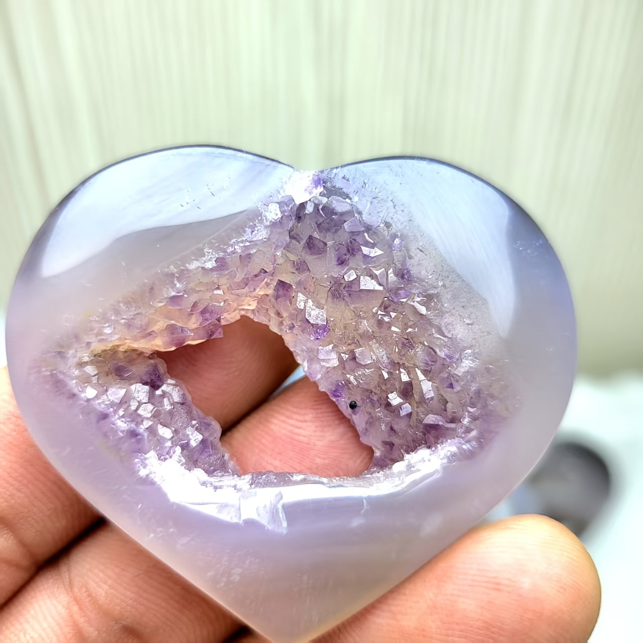 1pc Agate Love Shaped Stone Ornaments, Home Decoration, Holi