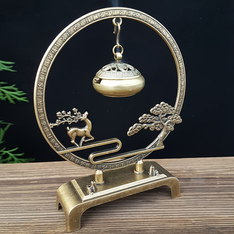 Ruyi Hanging Incense Burner – Sandalwood Decor for Wealth & Peace