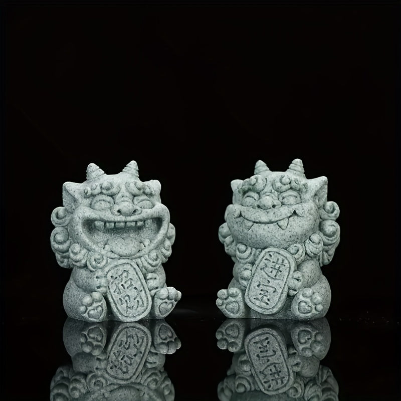 Sandstone Pixiu Figurine – Feng Shui Wealth Guardian for Desk Decor