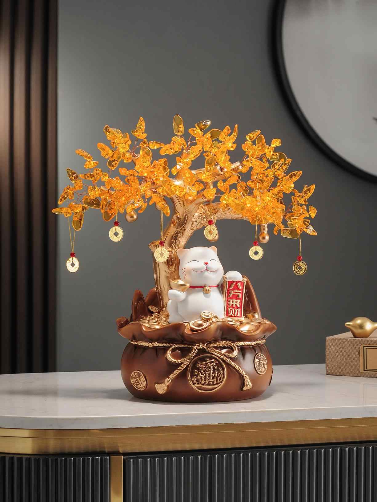 Fortune Cat Pachira Macrocarpa Cornucopia Decoration