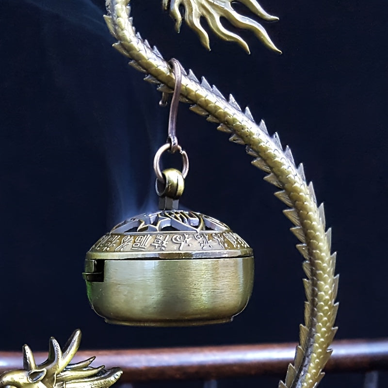 Dragon Incense Burner – Metal Feng Shui Decor for Zen Meditation