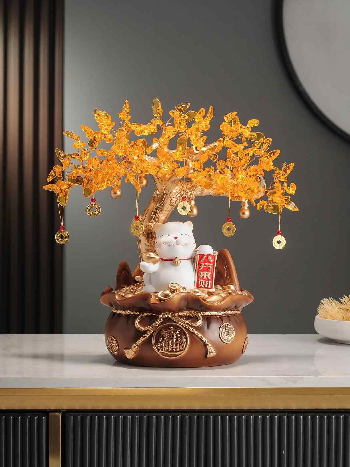 Fortune Cat Pachira Macrocarpa Cornucopia Decoration