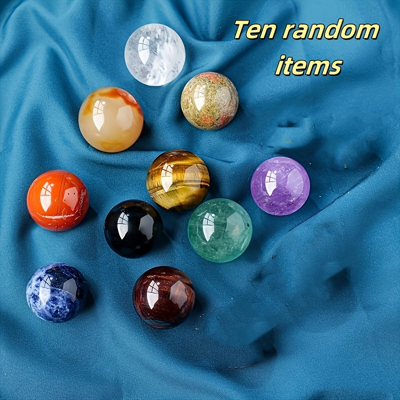 10pcs Feng Shui Crystal Balls – Natural Ornaments for Luck & Harmony