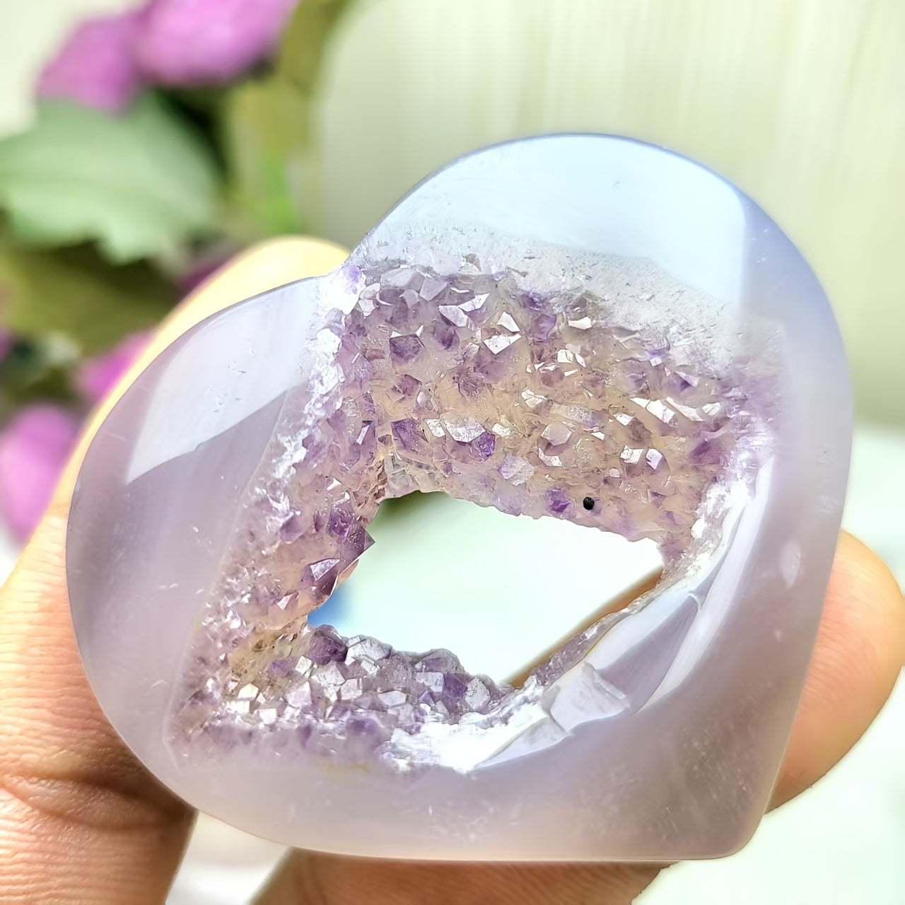 1pc Agate Love Shaped Stone Ornaments, Home Decoration, Holi