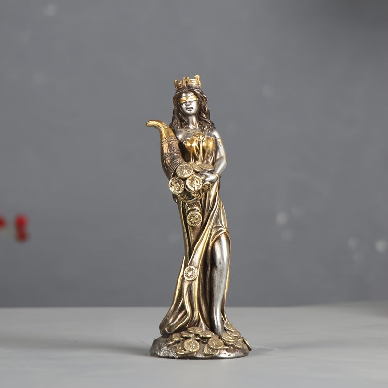 Lucky Resin Goddess of Wealth Statue - 1pc Figurine for Home