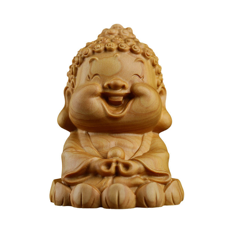 Boxwood Carving Q Version Cartoon Small Tathagata Home Feng