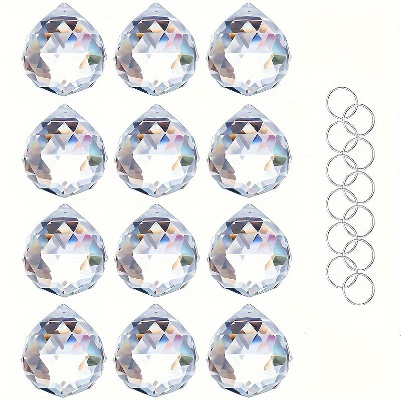 12pcs Crystal Sun Catchers – Rainbow Glass Orbs for Window Decor