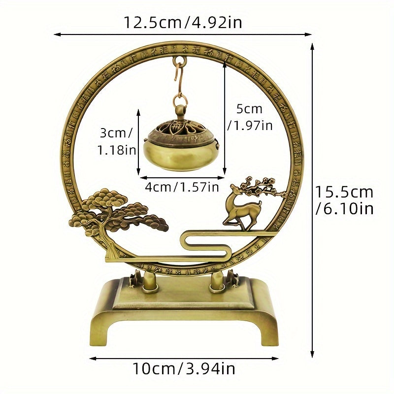 Ruyi Hanging Incense Burner – Sandalwood Decor for Wealth & Peace