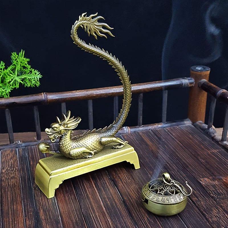 Dragon Incense Burner – Metal Feng Shui Decor for Zen Meditation