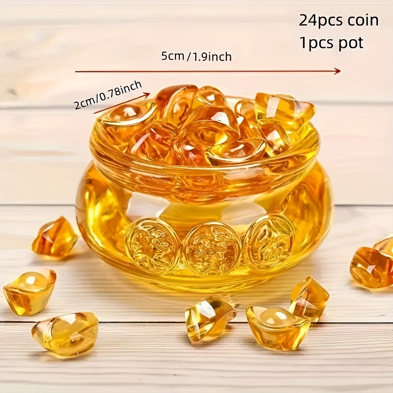 Glass Treasure Pot – Feng Shui Decor for Prosperity